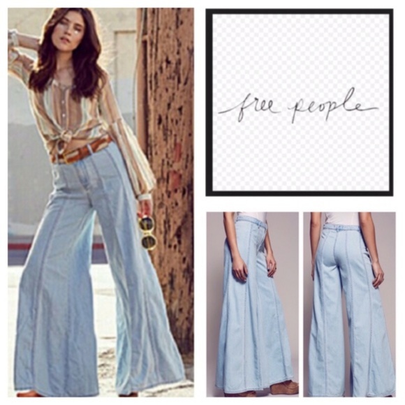 Free People Denim - Free People Gilmore Wide Leg Flared Jeans